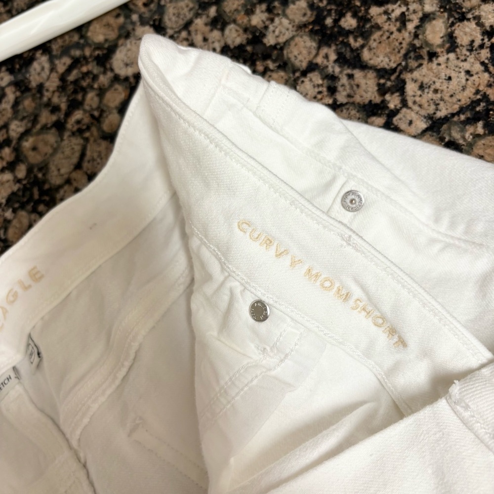 American Eagle Curvy White Mom Short Size 18 Jean Denim Shorts Stretch - Picture 6 of 8